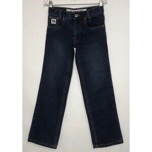 Cinch Boys' White Label 8 Slim Straight Leg Dk Wash Denim Jeans Adjustable EUC